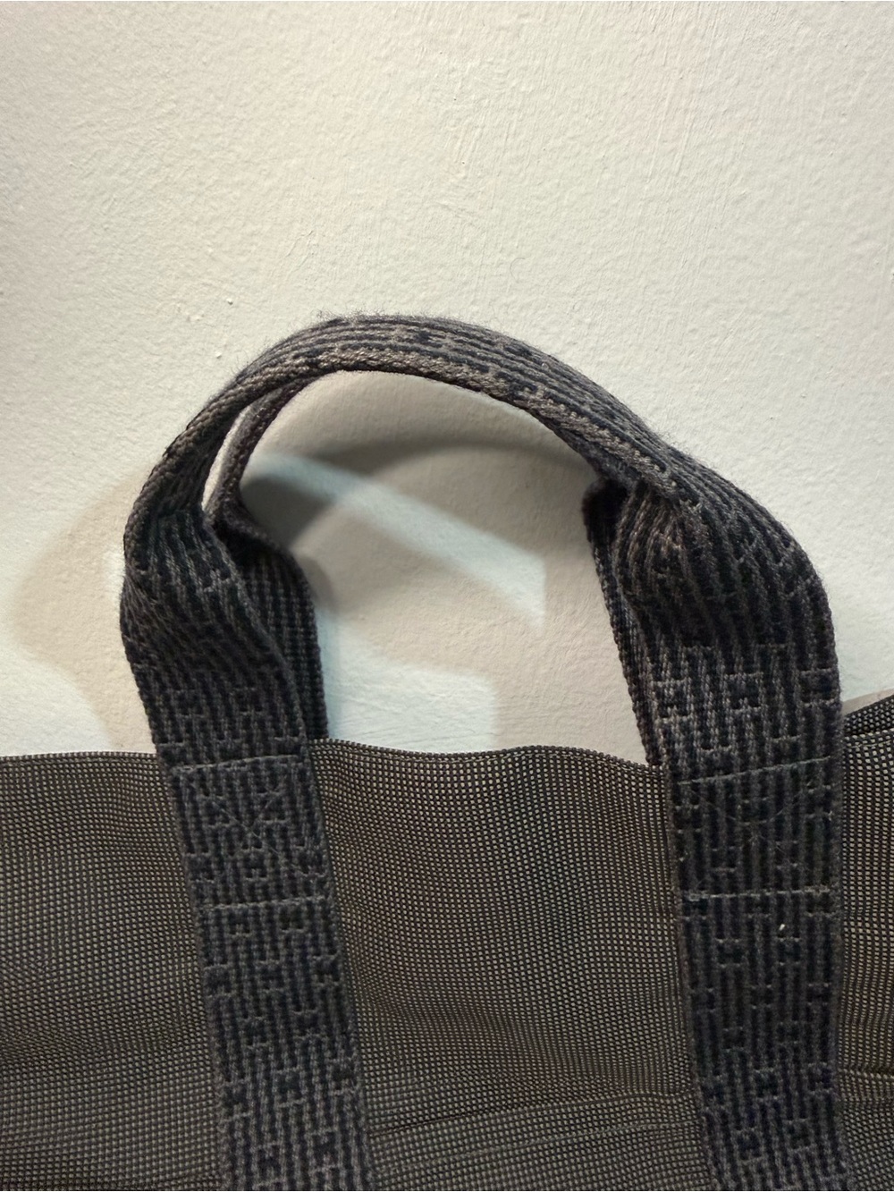 Hermes Toile Herline Canvas Cabas Tote Bag In Gray - Picture 7 of 14